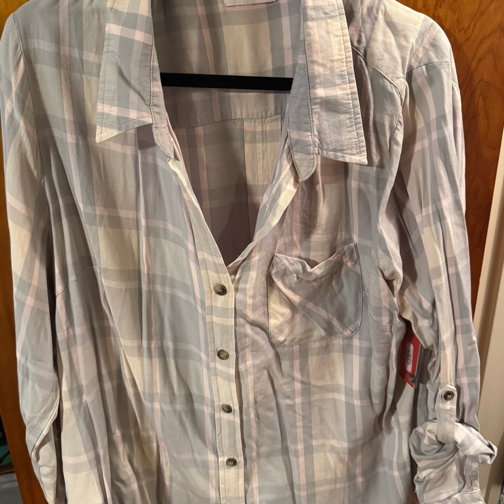 Plaid Button-Up Shirt
